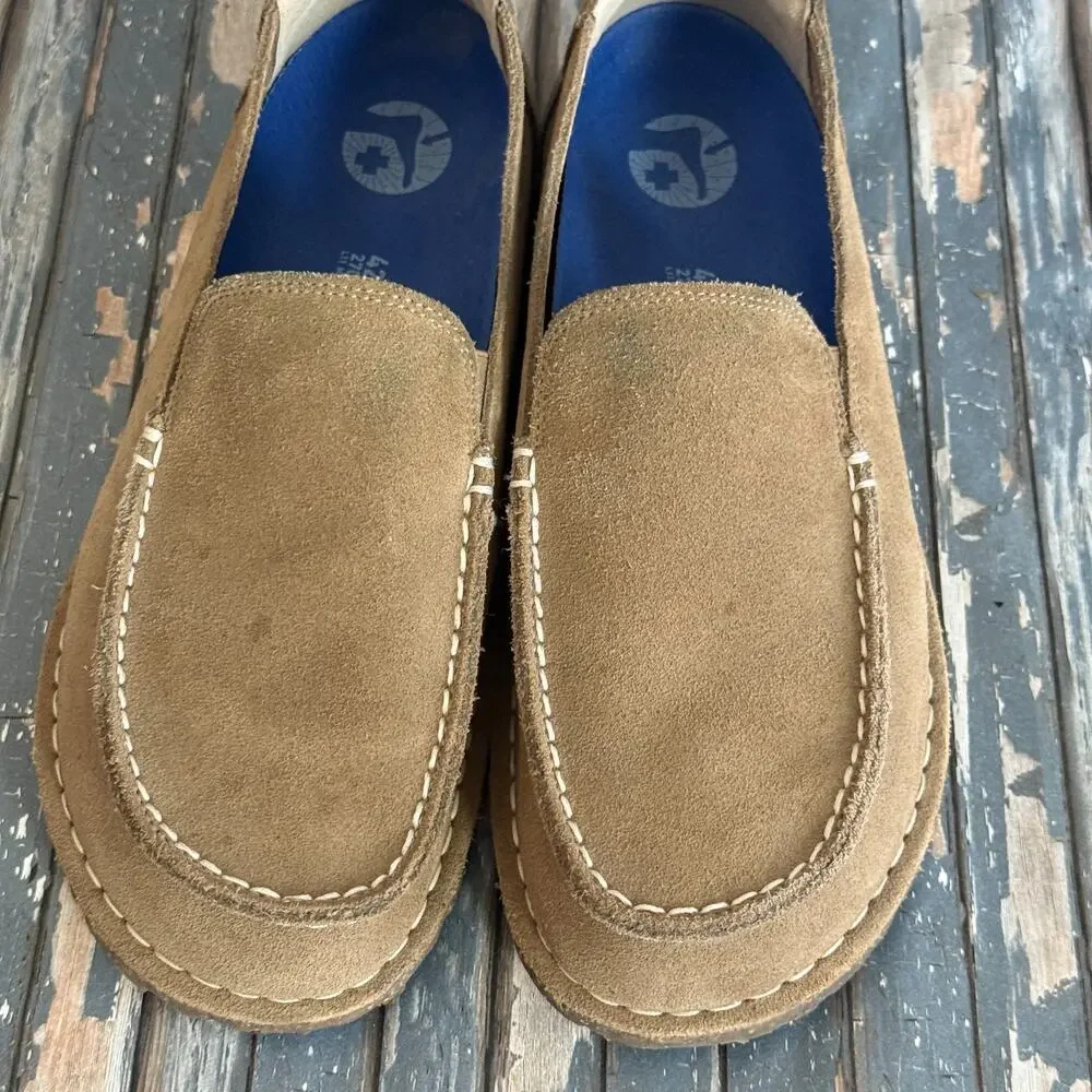 Birkenstock Utti Mens Slip On Moccasin Shoes 9.5 Brown Leather Suede Comfort NEW - Picture 3 of 10